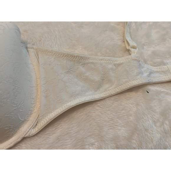 Maidenform Padded T-Shirt Bra Size 38D Cream White Floral Underwire Lace VGUC - Picture 10 of 11